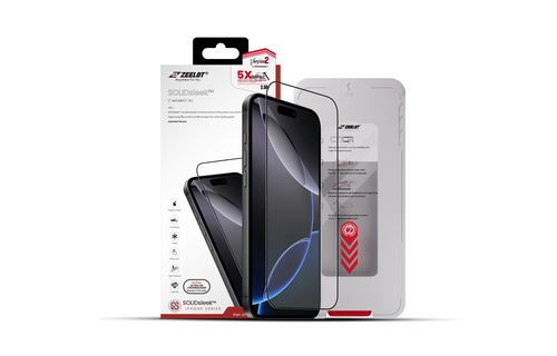 Zeelot Solidsleek 2.5D+ Ultra HD VisionGuard Glass Protector with EasyFit Installation Kit for iPhone 17 Pro Max - Retina Clear