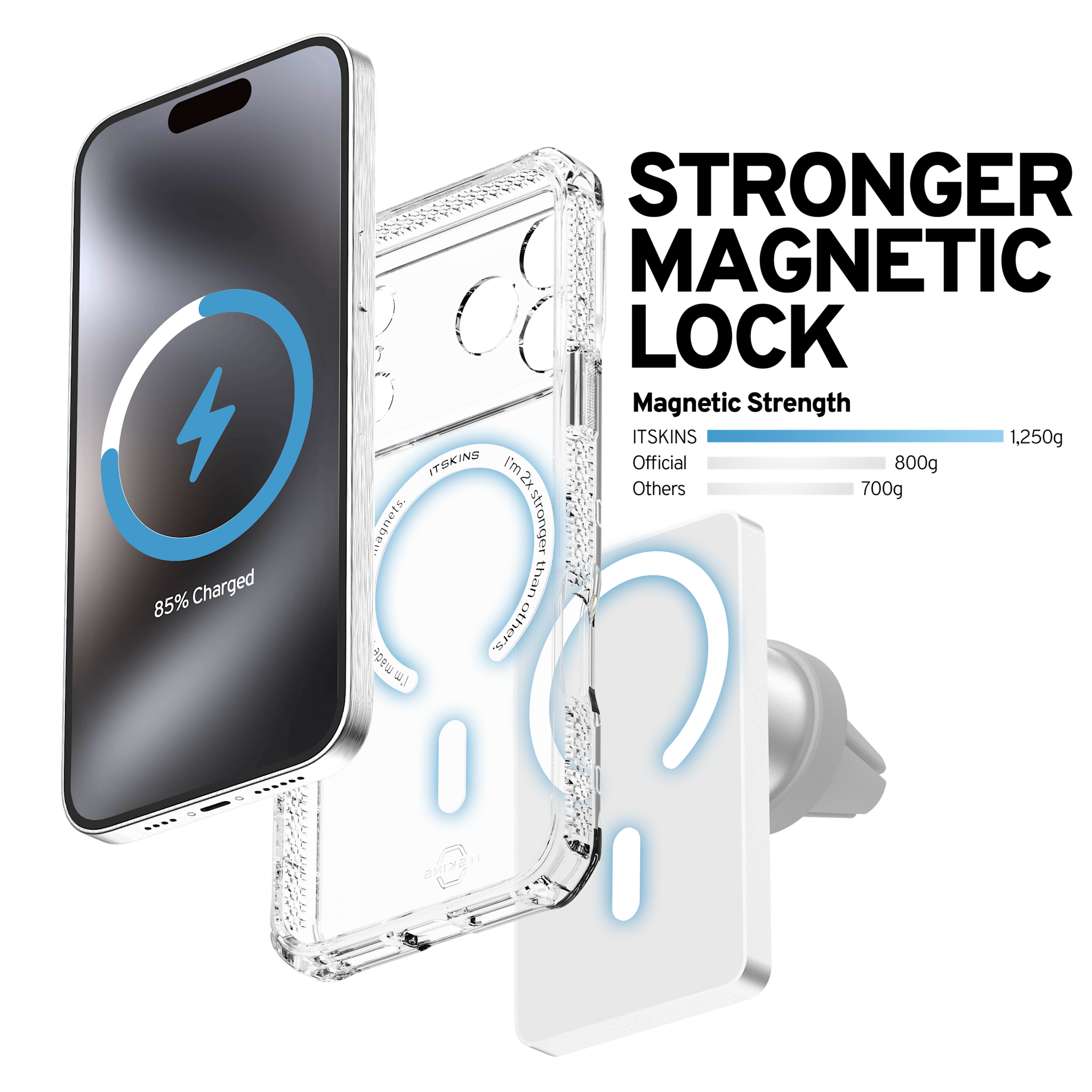 ITSKINS Hybrid R Clear With Magsafe Case for Apple iPhone 17 Pro Max - Transparent