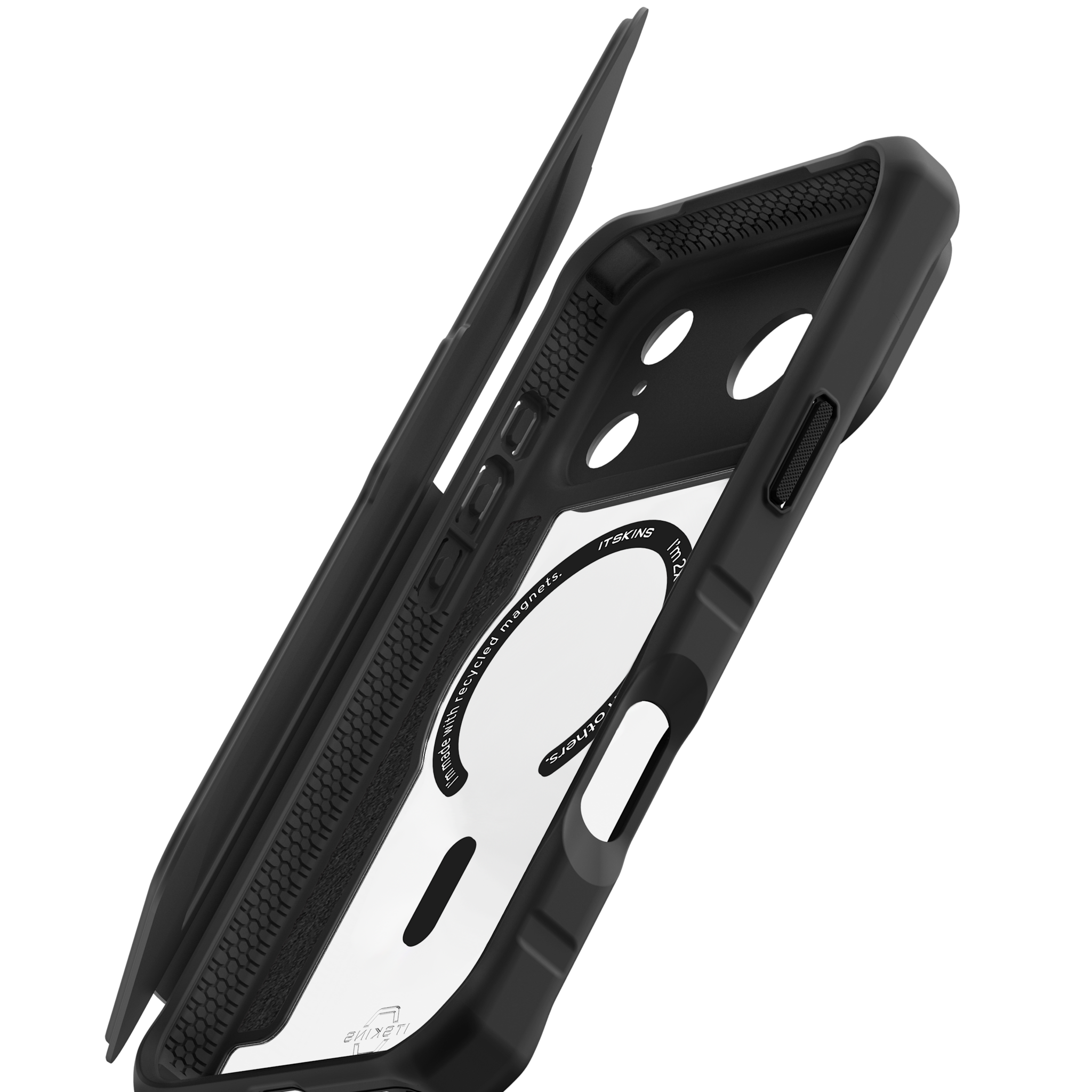 ITSKINS Hybrid R Leather Folio With MagSafe Case for Apple iPhone 17 Pro Max - Black