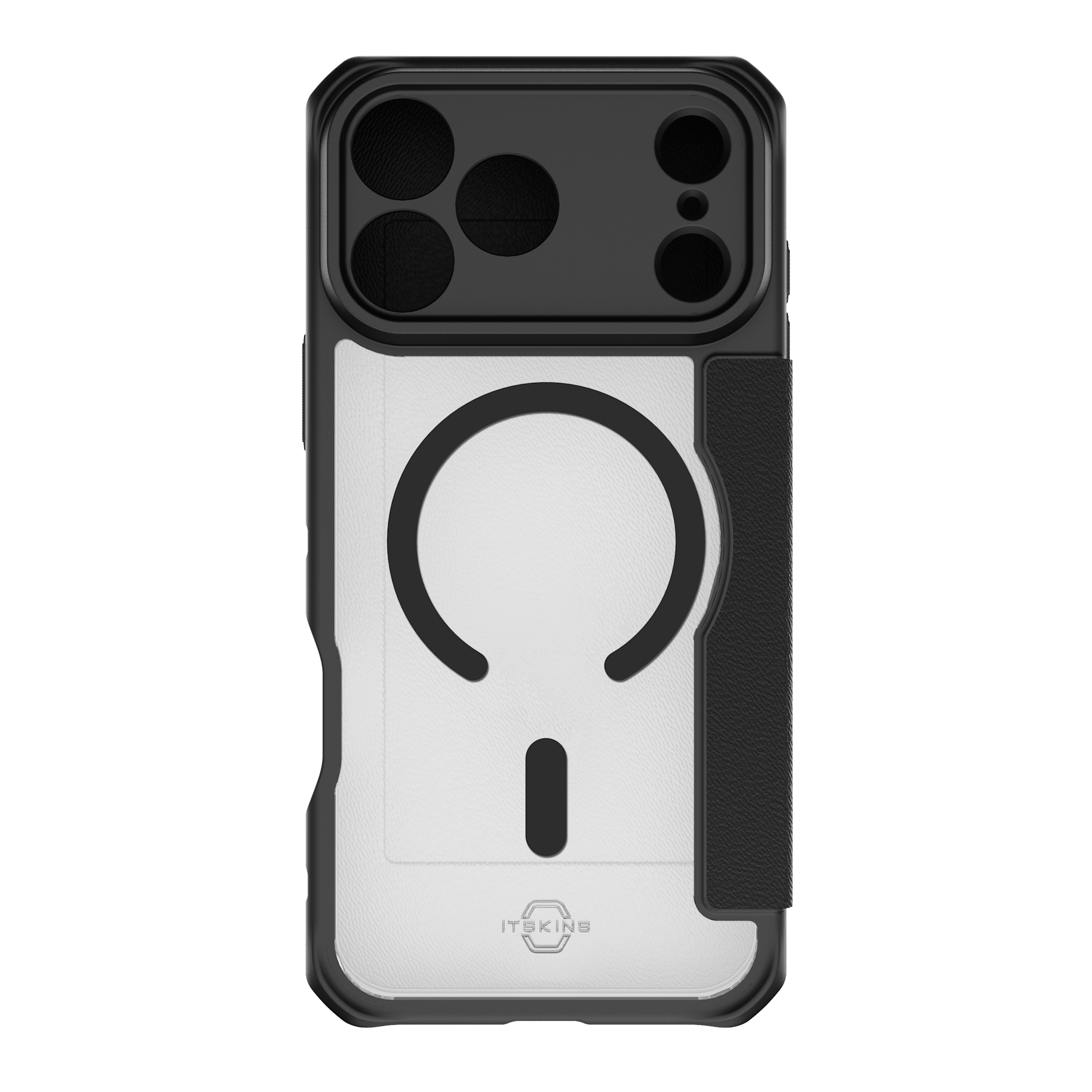 ITSKINS Hybrid R Leather Folio With MagSafe Case for Apple iPhone 17 Pro Max - Black