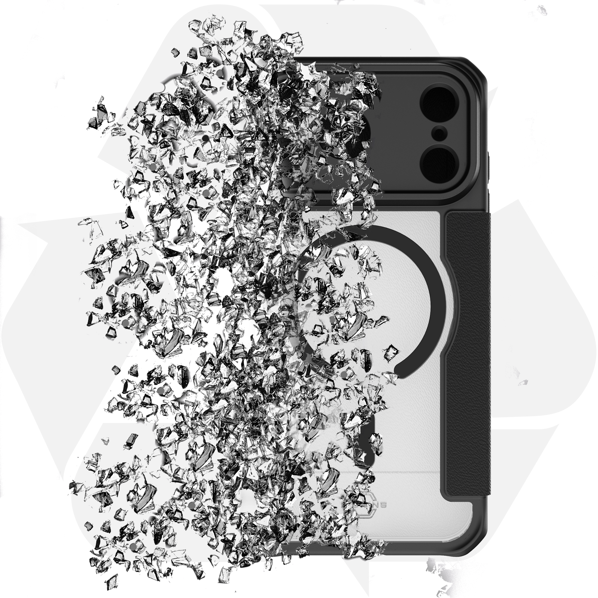 ITSKINS Hybrid R Leather Folio With MagSafe Case for Apple iPhone 17 Pro Max - Black