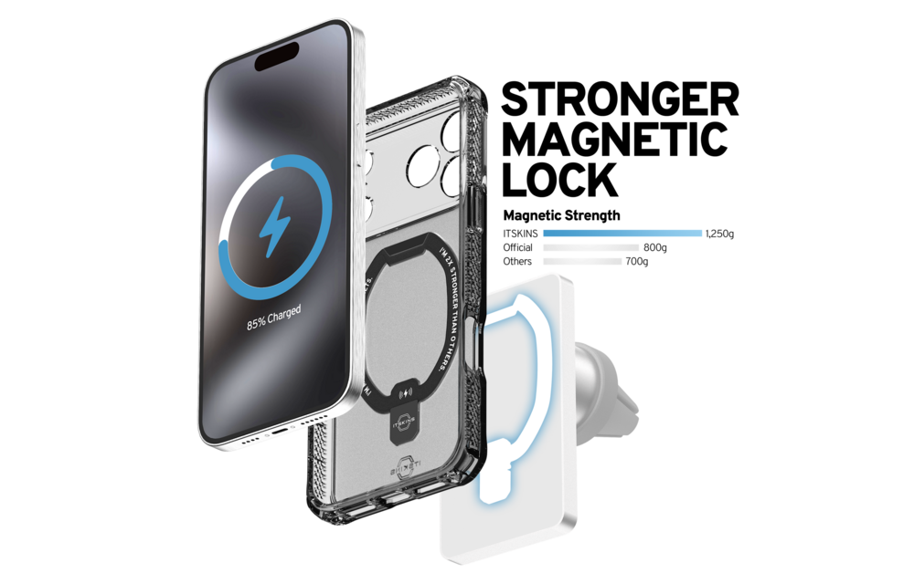 ITSKINS Hybrid R Vapor Stand With MagSafe Case for Apple iPhone 17 Pro Max - Smoke