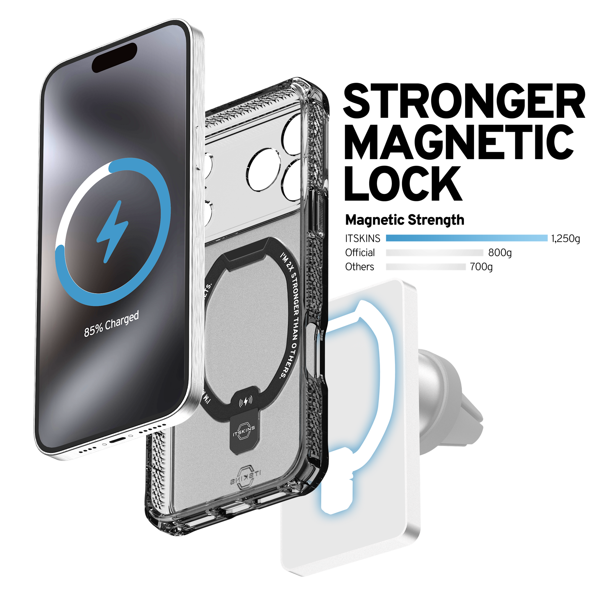 ITSKINS Hybrid R Vapor Stand With MagSafe Case for Apple iPhone 17 Pro Max - Smoke