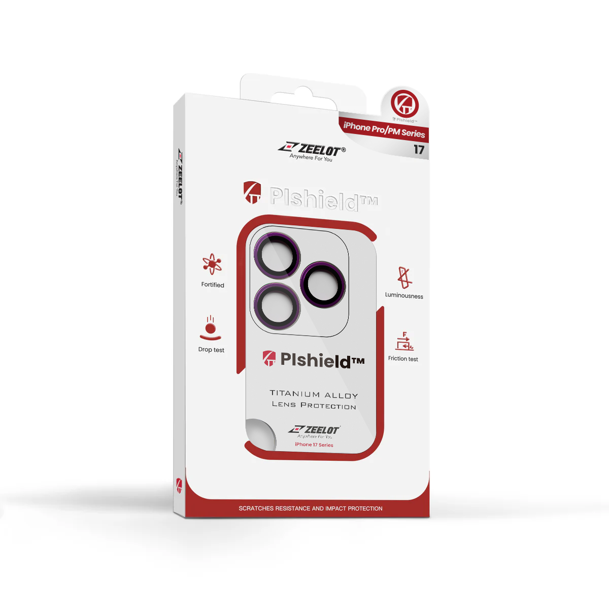 Zeelot Pishield Sturdy Titanium Alloy Lens Protector for iPhone 17 Pro / 17 Pro Max - Iridescent