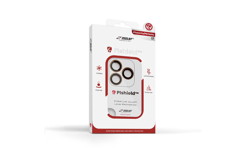 Zeelot Pishield Sturdy Titanium Alloy Lens Protector for iPhone 17 Pro / 17 Pro Max - Orange