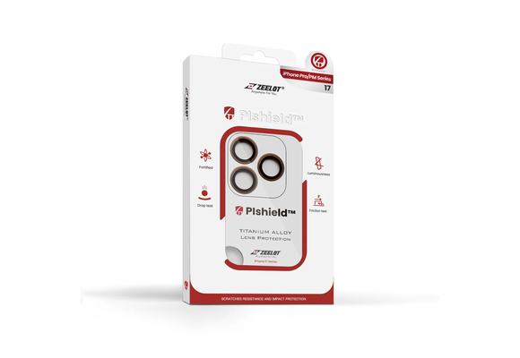 Zeelot Pishield Sturdy Titanium Alloy Lens Protector for iPhone 17 Pro / 17 Pro Max - Orange