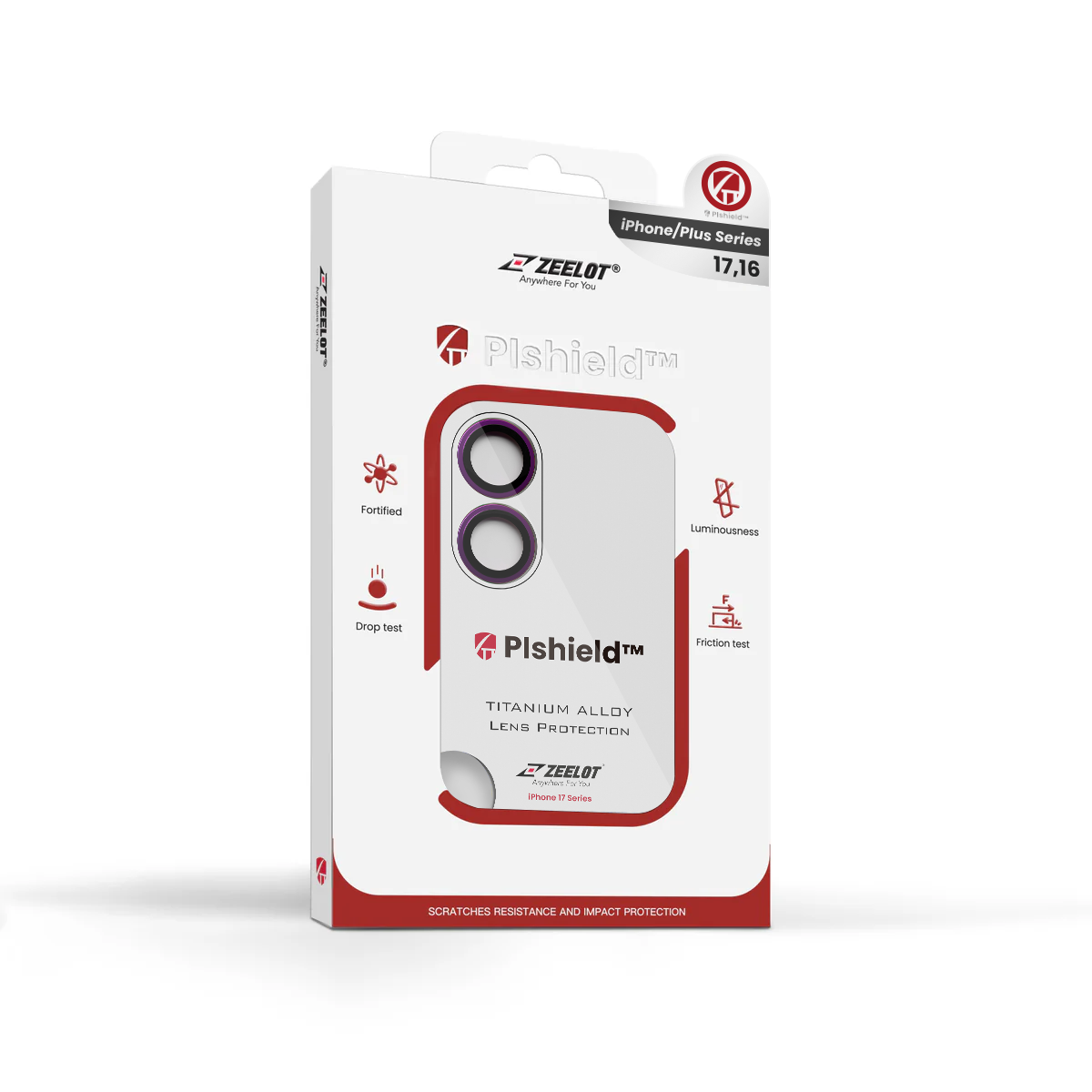 Zeelot Pishield Sturdy Titanium Alloy Lens Protector for iPhone 17 - Iridescent