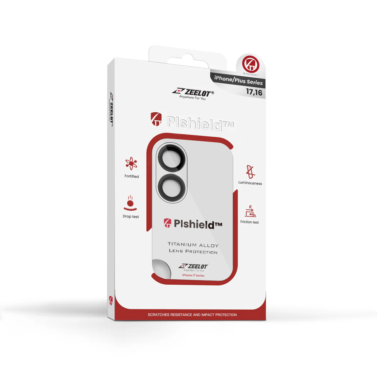 Zeelot Pishield Sturdy Titanium Alloy Lens Protector for iPhone 17 - Black