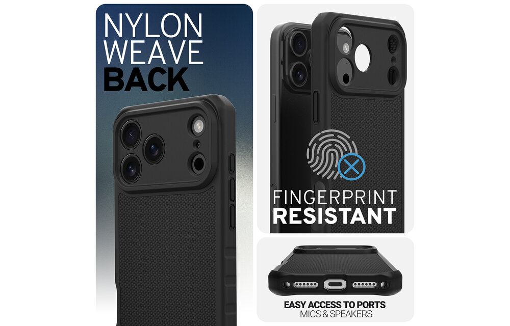 ITSKINS Hybrid R Nylon With MagSafe Case for Apple iPhone 17 Pro Max - Black