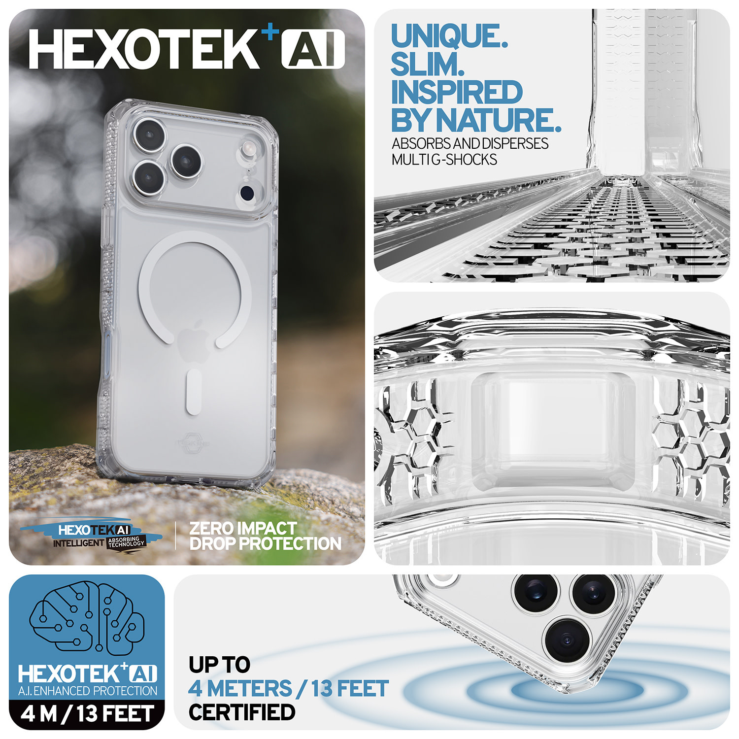 ITSKINS Hybrid R Clear With Magsafe Case for Apple iPhone 17 Pro - Transparent