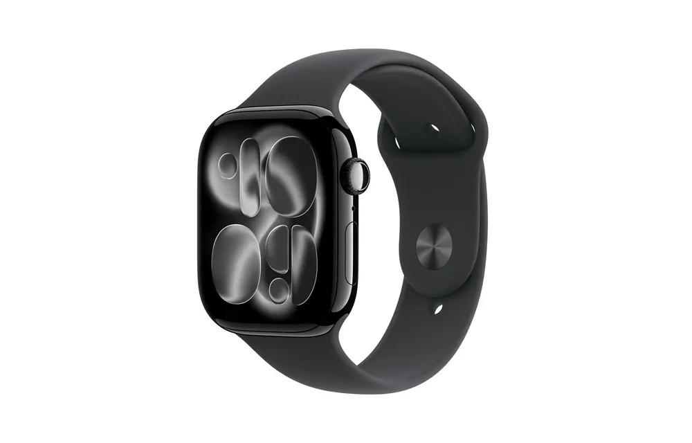 Apple Watch Series 11 GPS, 46mm Aluminium Case with Black Sport Band M/S - Jet Black