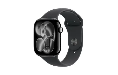 Apple Watch Series 11 GPS, 46mm Aluminium Case with Black Sport Band M/S - Jet Black