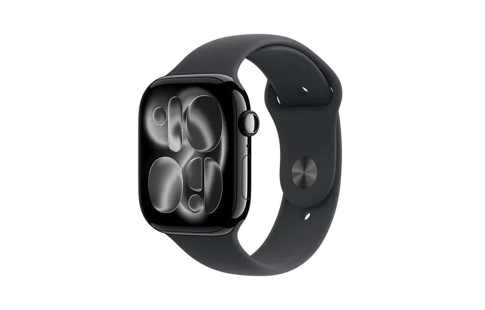 Apple Watch Series 11 GPS, 42mm Aluminium Case with Black Sport Band M/S - Jet Black