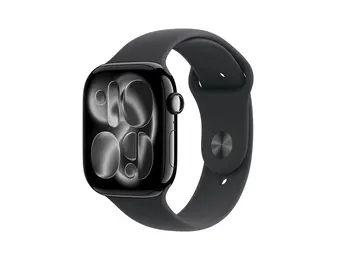 Apple Watch Series 11 GPS, 42mm Aluminium Case with Black Sport Band M/S - Jet Black