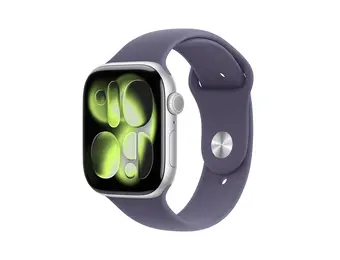Apple Watch Series 11 GPS, 42mm Aluminium Case with Purple Fog Sport Band M/S - Silver