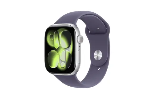 Apple Watch Series 11 GPS, 42mm Aluminium Case with Purple Fog Sport Band M/S - Silver