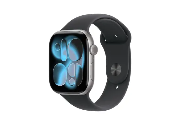 Apple Watch Series 11 GPS, 46mm Aluminium Case with Black Sport Band M/S - Space Grey