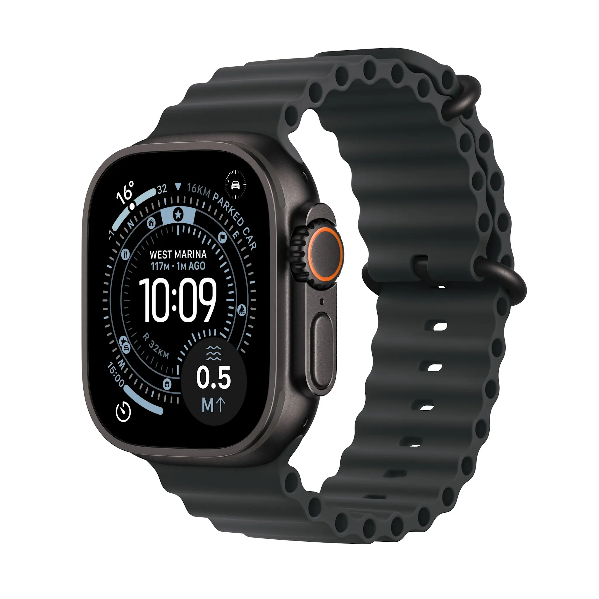 Apple Watch Ultra 3 GPS + Cellular 49mm Titanium Case Black Ocean Band - Black Titanium