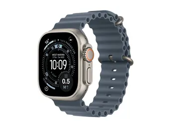 Apple Watch Ultra 3 GPS + Cellular 49mm Titanium Case Anchor Blue Ocean Band - Natural Titanium