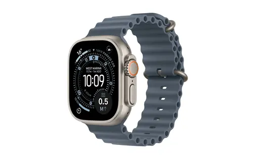 Apple Watch Ultra 3 GPS + Cellular 49mm Titanium Case Anchor Blue Ocean Band - Natural Titanium