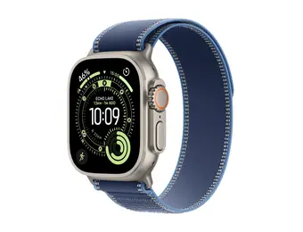 Apple Watch Ultra 3 GPS + Cellular 49mm Titanium Case Blue/Bright Blue Trail Loop M/L - Natural Titanium