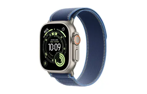 Apple Watch Ultra 3 GPS + Cellular 49mm Titanium Case Blue/Bright Blue Trail Loop M/L - Natural Titanium