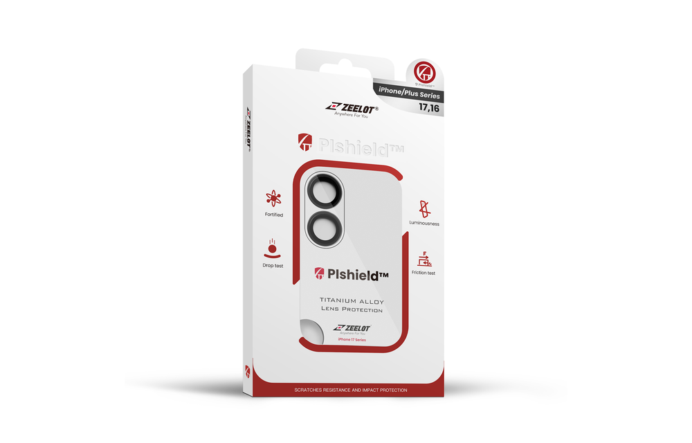 Zeelot Pishield Sturdy Titanium Alloy Lens Protector for iPhone 17 - Black