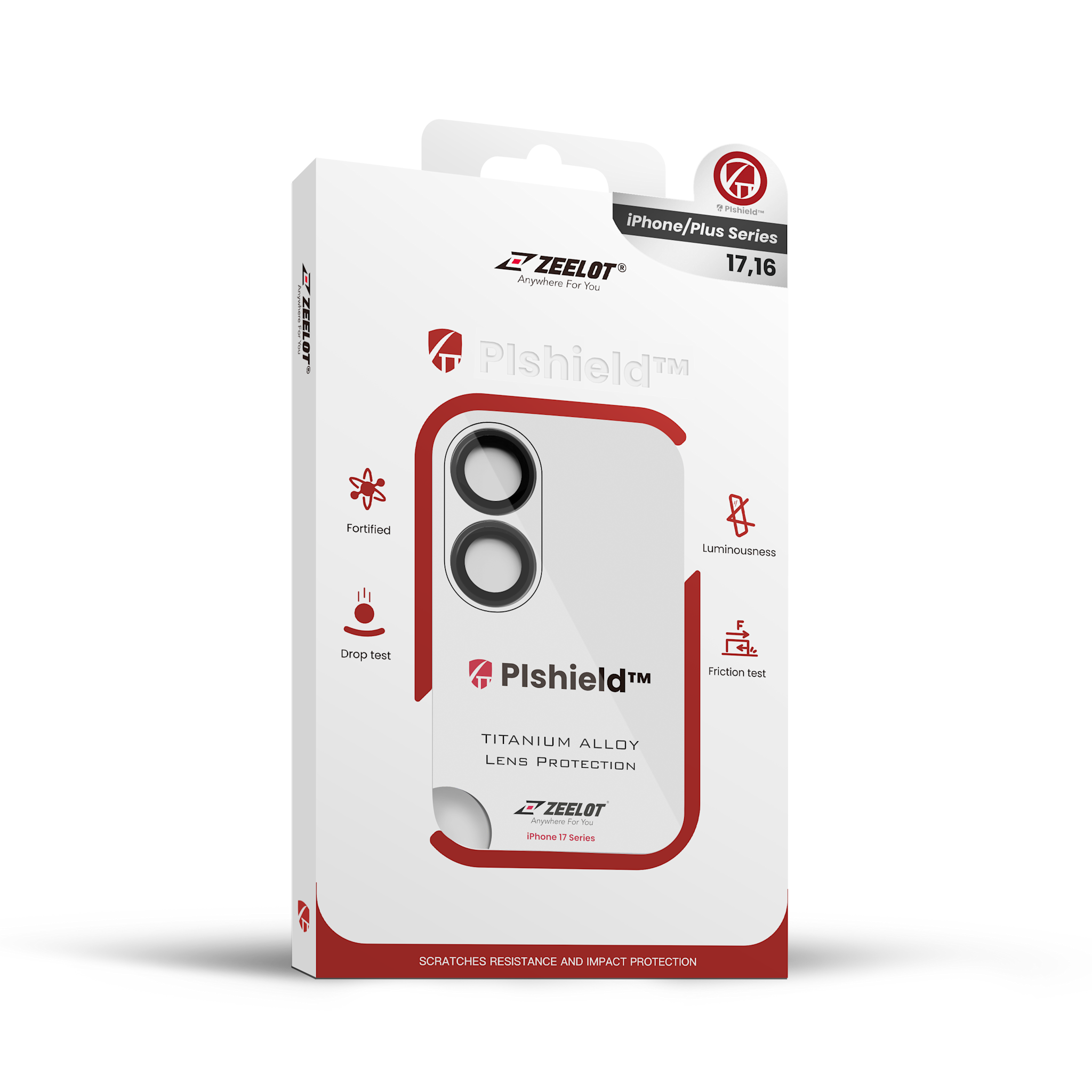 Zeelot Pishield Sturdy Titanium Alloy Lens Protector for iPhone 17 - Black
