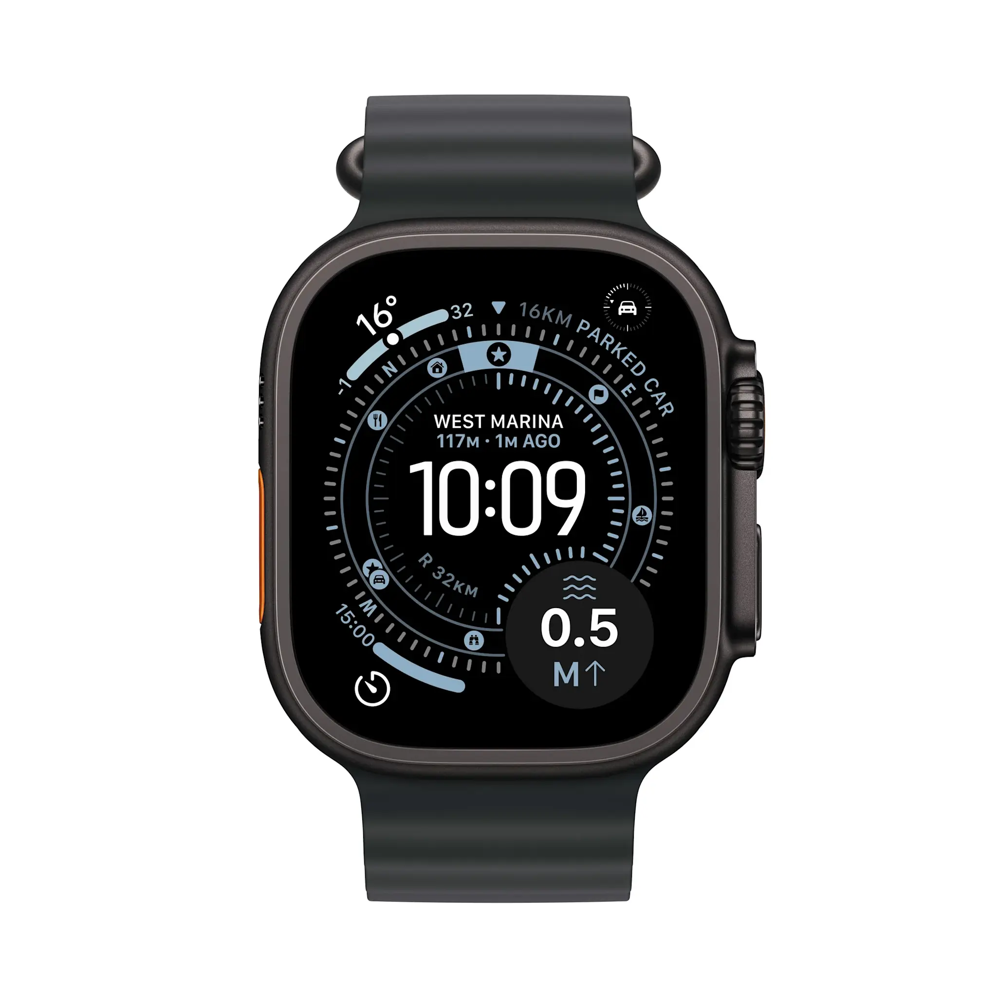 Apple Watch Ultra 3 GPS + Cellular 49mm Titanium Case Black Ocean Band - Black Titanium