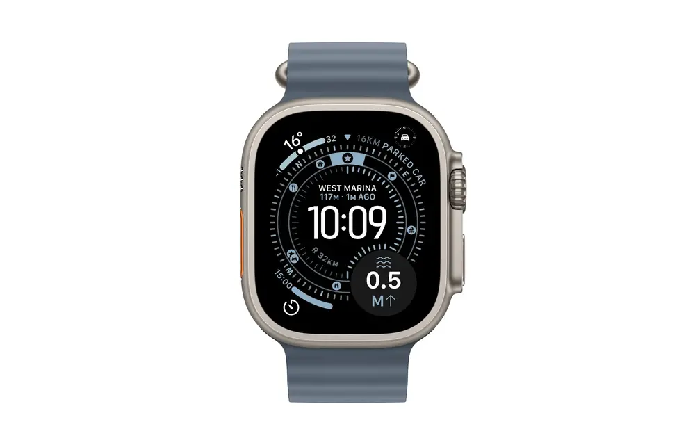 Apple Watch Ultra 3 GPS + Cellular 49mm Titanium Case Anchor Blue Ocean Band - Natural Titanium