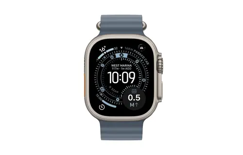 Apple Watch Ultra 3 GPS + Cellular 49mm Titanium Case Anchor Blue Ocean Band - Natural Titanium