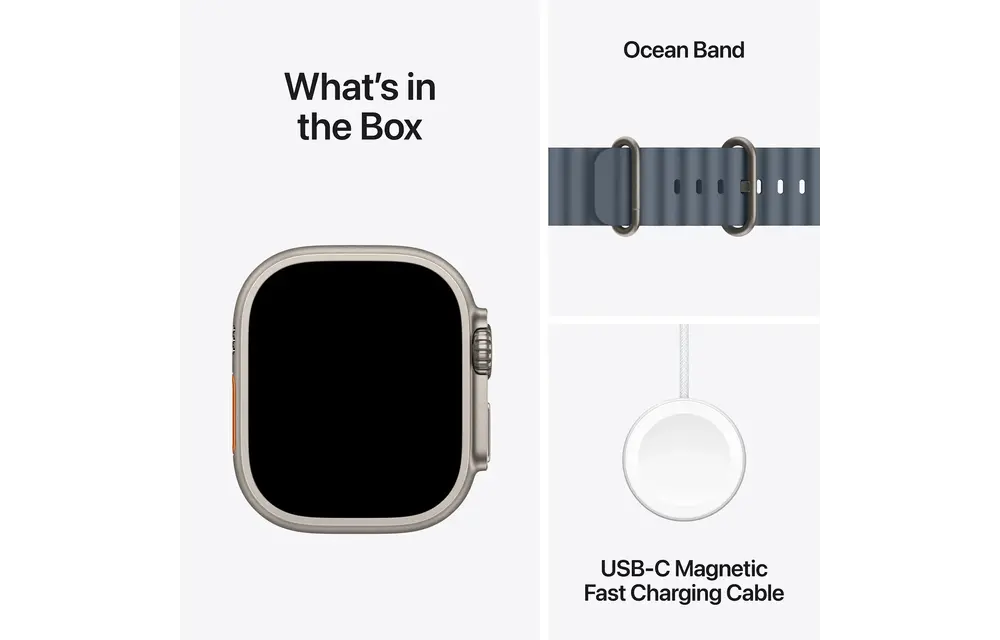 Apple Watch Ultra 3 GPS + Cellular 49mm Titanium Case Anchor Blue Ocean Band - Natural Titanium