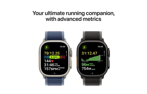 Apple Watch Ultra 3 GPS + Cellular 49mm Titanium Case Blue/Bright Blue Trail Loop M/L - Natural Titanium