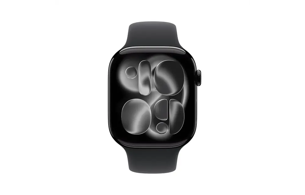 Apple Watch Series 11 GPS, 46mm Aluminium Case with Black Sport Band M/S - Jet Black