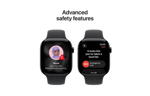 Apple Watch Series 11 GPS, 46mm Aluminium Case with Black Sport Band M/S - Jet Black