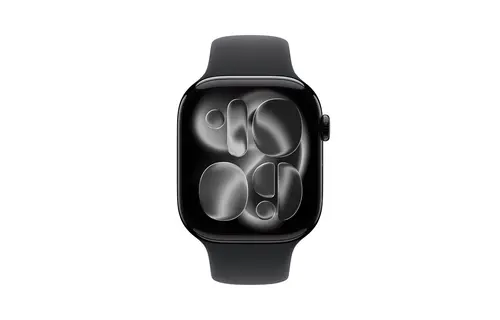 Apple Watch Series 11 GPS, 42mm Aluminium Case with Black Sport Band M/S - Jet Black