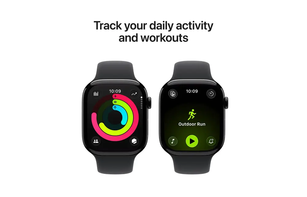 Apple Watch Series 11 GPS, 42mm Aluminium Case with Black Sport Band M/S - Jet Black