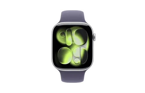 Apple Watch Series 11 GPS, 42mm Aluminium Case with Purple Fog Sport Band M/S - Silver