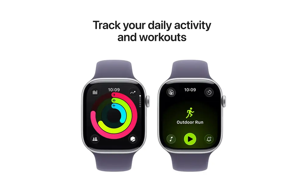 Apple Watch Series 11 GPS, 42mm Aluminium Case with Purple Fog Sport Band M/S - Silver
