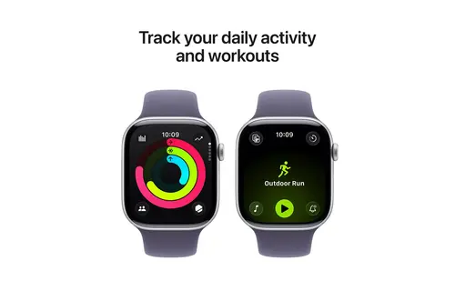 Apple Watch Series 11 GPS, 42mm Aluminium Case with Purple Fog Sport Band M/S - Silver