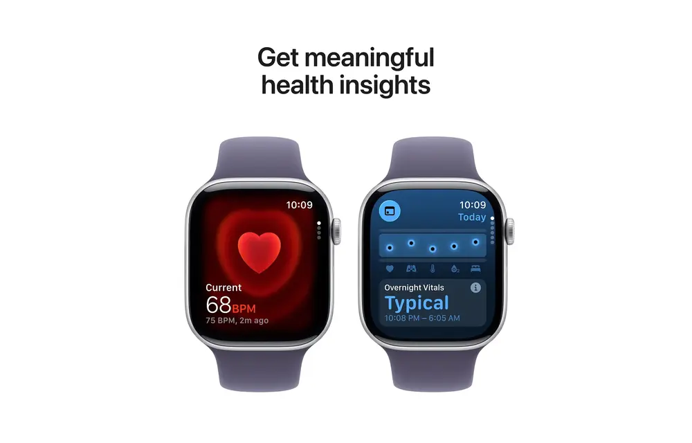 Apple Watch Series 11 GPS, 42mm Aluminium Case with Purple Fog Sport Band M/S - Silver