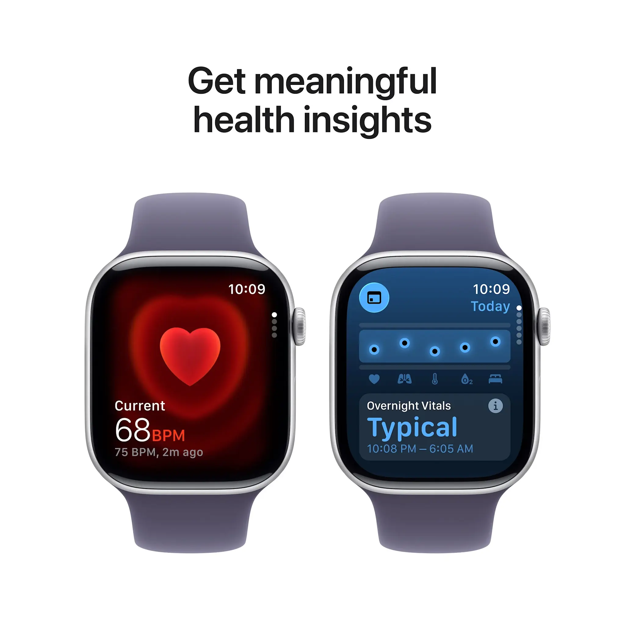 Apple Watch Series 11 GPS, 42mm Aluminium Case with Purple Fog Sport Band M/S - Silver