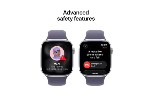Apple Watch Series 11 GPS, 42mm Aluminium Case with Purple Fog Sport Band M/S - Silver