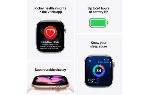 Apple Watch Series 11 GPS, 42mm Aluminium Case with Purple Fog Sport Band M/S - Silver