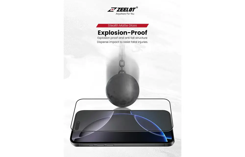 Zeelot Solidsleek 2.5D+ Ultra HD VisionGuard Glass Protector with EasyFit Installation Kit for iPhone 17 - Retina Clear