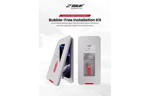 Zeelot Solidsleek 2.5D+ Ultra HD VisionGuard Glass Protector with EasyFit Installation Kit for iPhone Air - Retina Clear