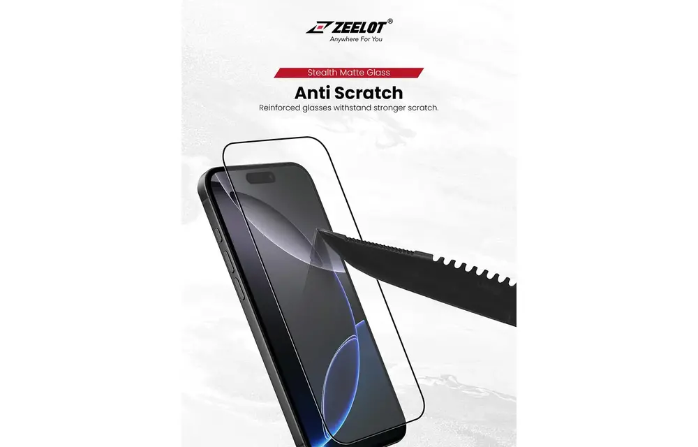 Zeelot Solidsleek 2.5D+ Stealth Matte Glass Protector with EasyFit Installation Kit for iPhone 17 - Matte Clear