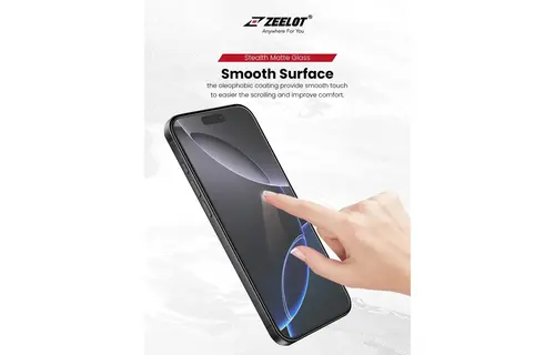 Zeelot Solidsleek 2.5D+ Stealth Matte Glass Protector with EasyFit Installation Kit for iPhone Air - Matte Clear
