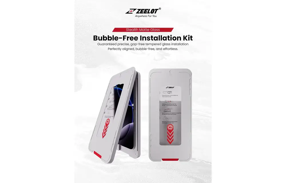 Zeelot Solidsleek 2.5D+ Stealth Matte Glass Protector with EasyFit Installation Kit for iPhone Air - Matte Clear