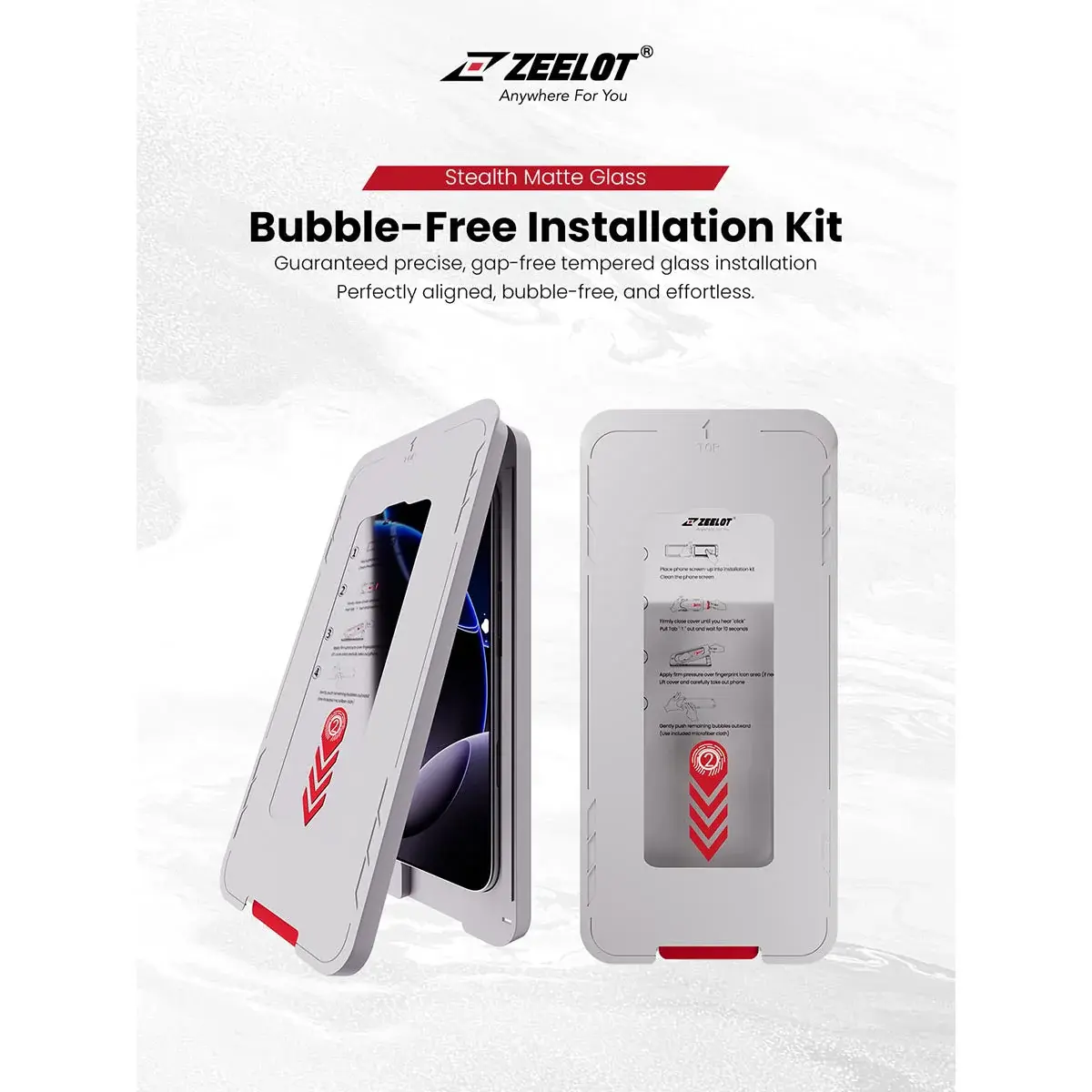 Zeelot Solidsleek 2.5D+ Stealth Matte Glass Protector with EasyFit Installation Kit for iPhone Air - Matte Clear